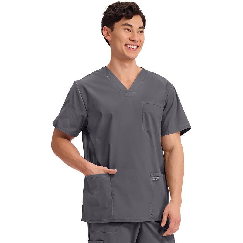 Cherokee Men's V-Neck Top Traditional fit with 4 Pockets, Ultra