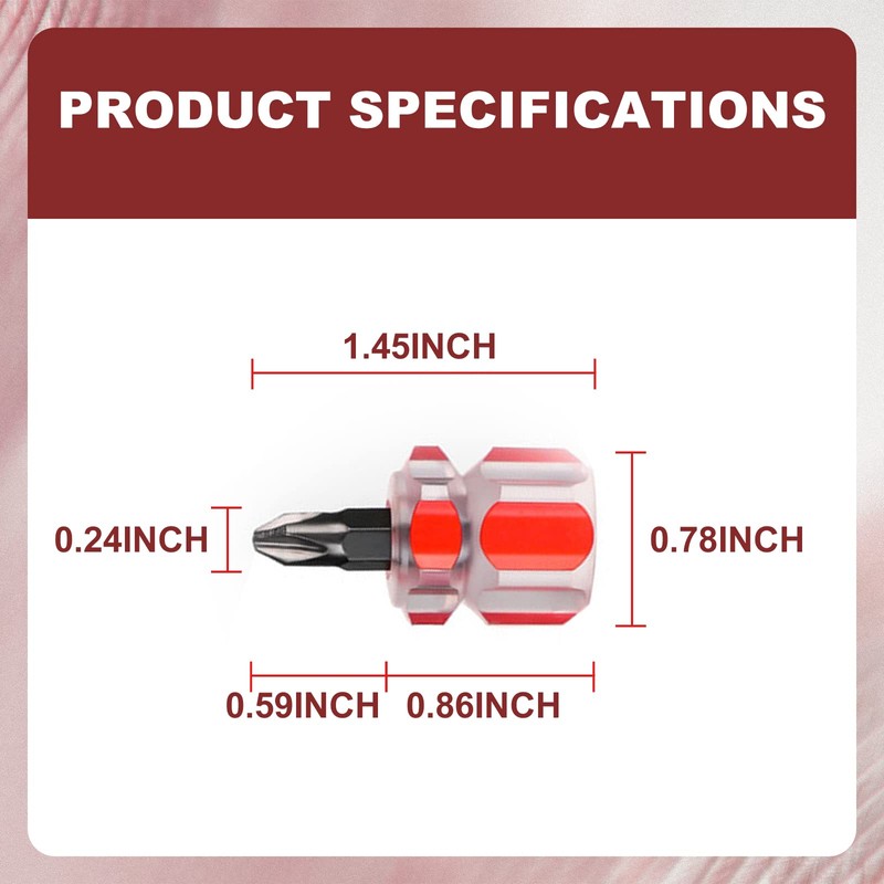 4PCS YAFIYGI Short Screwdriver Set Mini Stubby 1 Phillips and