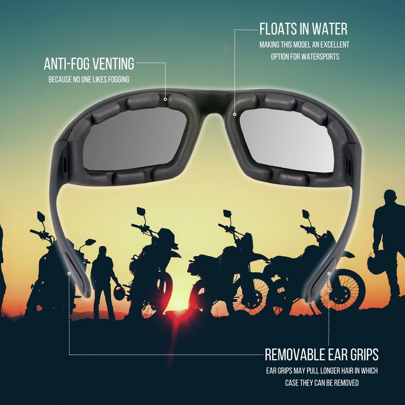 WYND Blocker Motorcycle & Biking Wind Resistant Sports Wrap Sunglasses