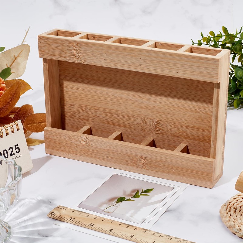 NICENEEDED Wooden Straw Holder Dispenser for Counter, Straw Organizer for