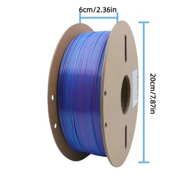 ZEBOT 3D Printer Filament Bundle 1.75mm Pla,Shiny Dual Color PLA Filament Pack Bundle,Color Change PLA 3D Printing Filament for 3D Printer,2KG(2x1KG) Combo Pack:Rosered&SkyBule+Black&Red