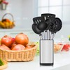 Silicone Cooking Utensil Set, 8Pcs Non-stick Cookware with Stainless Steel