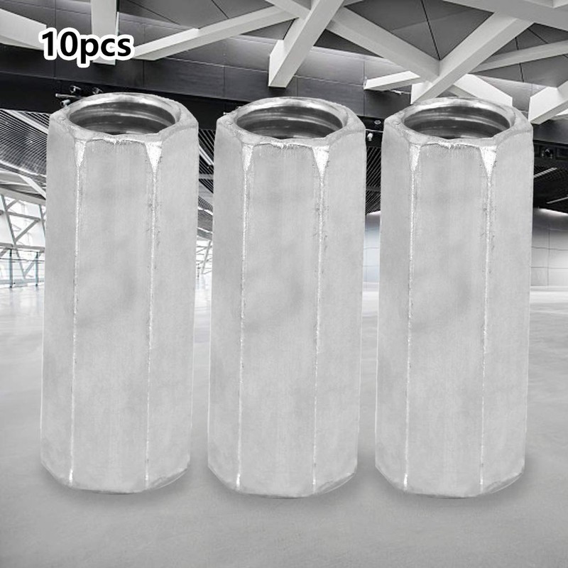 10pcs Long Rod Nut Hex Coupling Nuts Hexagonal Sleeve Nut