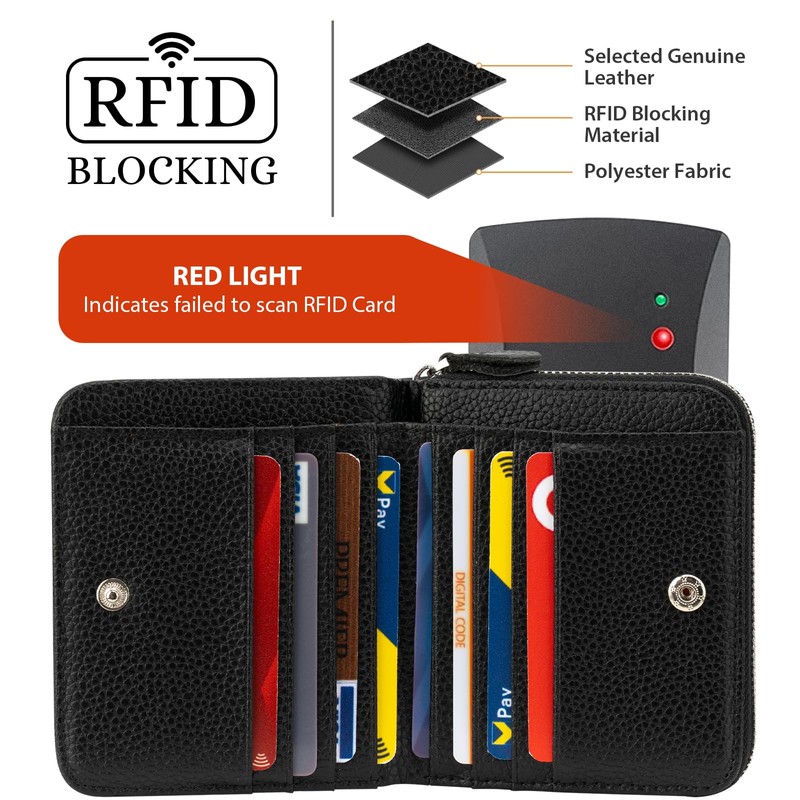 XINNSTAR Genuine Small Wallet for Women, Slim RFID Blocking Credit