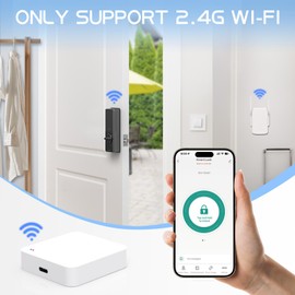 IRONZON Fingerprint Door Lock with Mini G2 Gateway for Tuya 2.4G for Home Hotel Office Apartment Bedroom Black