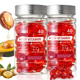 80 Cápsulas de Vitaminas para el Cabello, Tratamiento Cabello Seco y Maltratado, Aceite Hidratante y Anti-Frizz para Cabello, Suero Capilar para Mujer con Aceite de Argán Vitaminas A C E y B5