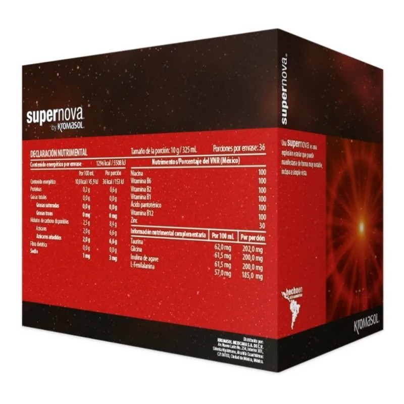 Supernova Energía 36 Sobres Bebida Sabor Cereza Kromasol