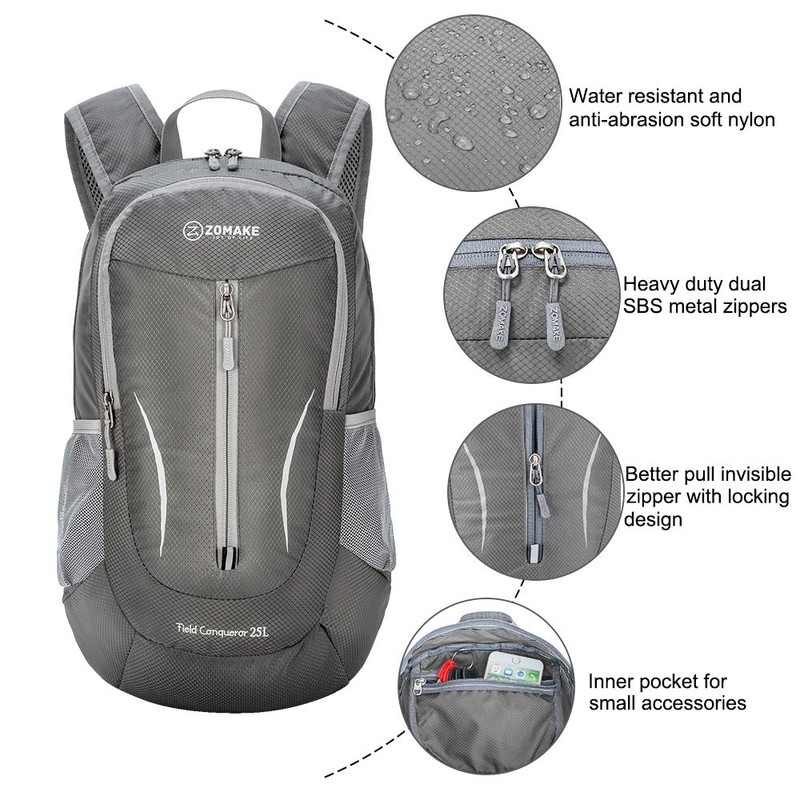 ZOMAKE Ultra Lightweight Foldable Backpack - Packable Foldable Rucksack 25L