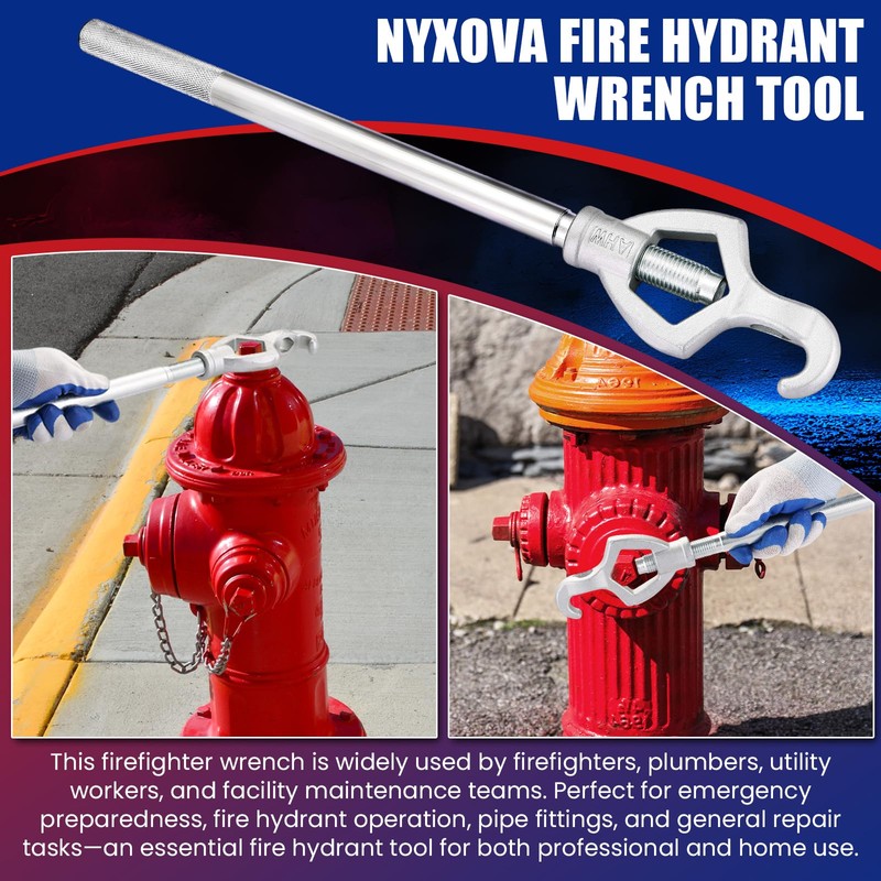 NYXOVA Fire Hydrant Wrench Tool – Heavy Duty Adjustable Carbon