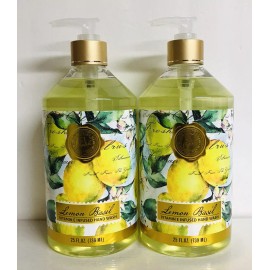 SJ Creations 2 Bottles SJ Creations ~ Lemon Basil Hand Soap with Vitamin E 25 fl oz Each