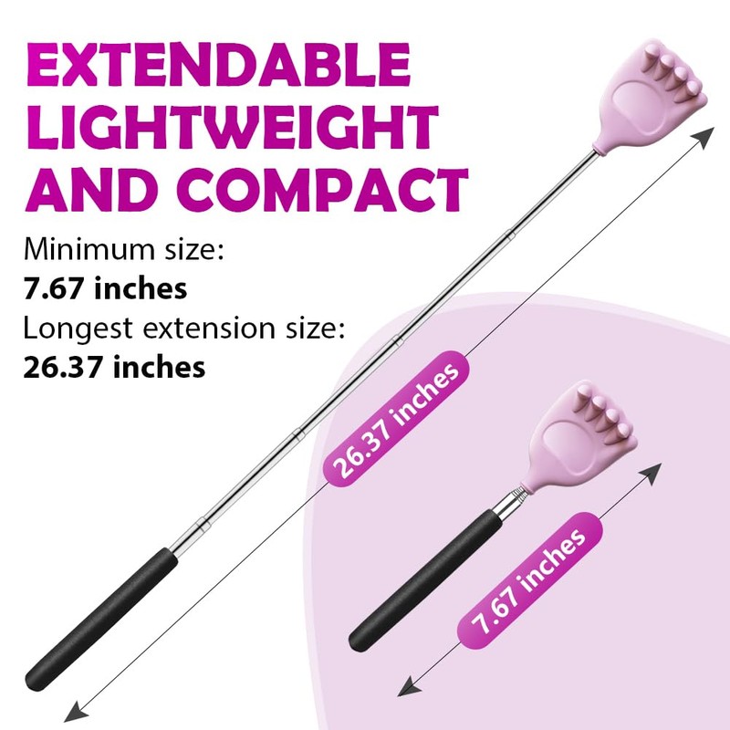 HIWZZI Back Scratcher Extendable Silicone Bear Claw Massager Tool Telescoping
