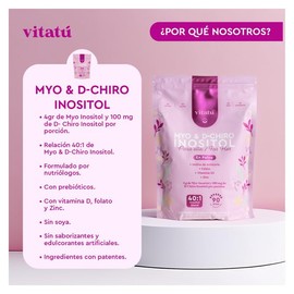 Vitatú Myo Inositol Chiro Relación Folato Vitamina Zinc Suplemento Alimenticio Polvo Diseñado Mujeres 450 Días Duración