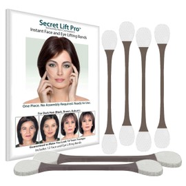 Secret Lift Pro - Pre-Assembled Face and Eye Lift Tapes with Bands One Size (Dark Hair)
