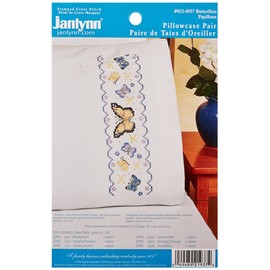 Janlynn Butterflies Pillowcase Pair Stamped Cross Stitch-20 X30