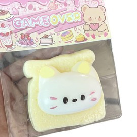 Taba Squeeze Toys - Kawaii Sensory Toys, Squishy Fidget Toys for Kids and Adults, Classroom Prizes, Party Favors, Sensory Calming Toys for Kids with Autism, ADHD (Toast Cat)