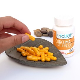 Vitalitat Curcuma de alta absorción | Concentrado de curcumina y otros curcuminoides | Suplemento Natural y vegano, poderoso antioxidante y antiinflamatorio