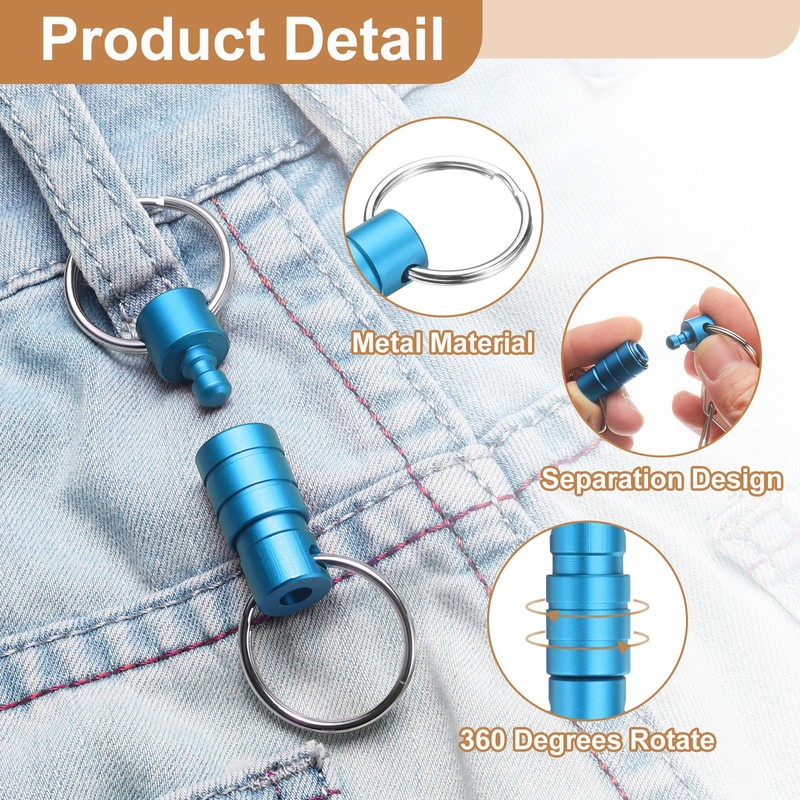 [PATIKIL] Quick Release Key Chain Detachable Pull Away Key Ring