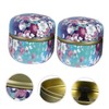 LABRIMP 2pcs Delicate Tea Box Multi-function Sealed Tinplate Containers for