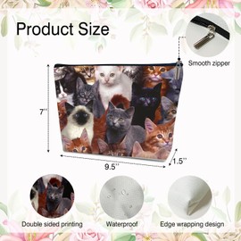 rizotus Makeup Bag, Gift for Her, Cat Owner, Girl, Friend, Woman, Sister, Daughter, Teen, Mom, Kitten Lover Makeup Bag Purse, Pet Kitty Owner Toiletry Makeup Bag Pouch Travel Accessories -25