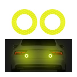JNNJ 2 Stücke Selbstklebende Reflektierende Autoaufkleber, Wasserfeste Reflektierende Autoaufkleber, Pet Reflektierende Aufkleber Für Den Außenbereich - Wasserfeste Aufklebers Für Autos(Gelb)