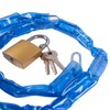 1x Blue 90cm Chain & Padlock - Long Heavy-Duty Metal