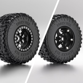 EPINON Aluminum 1.9 Beadlock Wheels - Offset -10.5mm RC Wheel Rim Hub for 1/10 RC Crawler TRX4 TRX6 Axial SCX10 UTB10 Redcat GEN7 8 VS4-10 RC4WD D90 Upgrade Accessories (4Pcs Black)