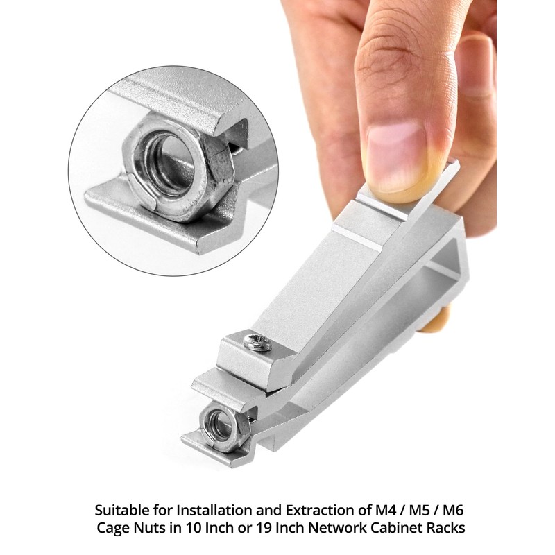 QWORK Cage Nut Insertion/Removal Tool for Installing or Removing Cage