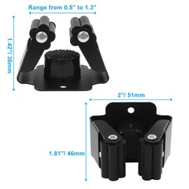 Hordion 12 Pack Broom Holder Wall Mount, Stainless Steel Mop Hanger Heavy Duty Garden Tool Organizer Wall Mounted Utility Rack with Screws, Black