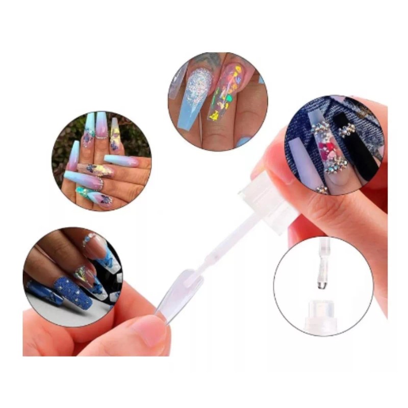 Nail Glue 3 Pegamentos De Tip Uña Postiza Resina Para