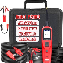 Autel PowerScan PS100 Automotive Relay Tester Circuit Probe Tool 12V 24V Car System Diagnostic Scan Tool with 20ft Extension Cable Read AC DC Resistance Short/Open Circuit Test