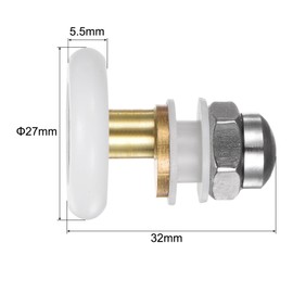 uxcell Shower Door Roller Runner Wheel 27mm Diameter Replacement Part Bathroom Glass Shower Sliding Door Runner Roller, (1 Set 6pcs)