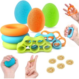 14 Pieces Hand Grip Trainer, Finger Exerciser, Forearm Grip Trainer, Finger Massage Rings for Muscle Training, Sports, Rock Climbing