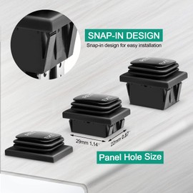 QTEATAK DC 12V 10A 6 Pin 3 Position (ON)-Off-(ON) AC 110V-220V Waterproof Momentary Polarity Reverse Switch Motor Control Boat Rocker Toggle Switch with Wire KCD4 RET/EXT+X