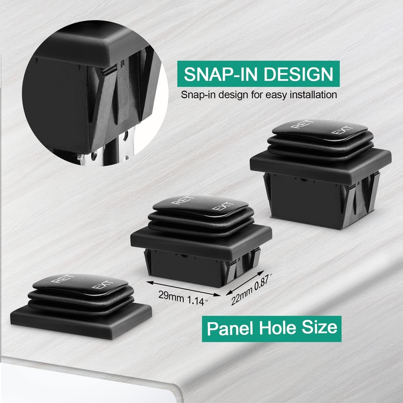 QTEATAK DC 12V 10A 6 Pin 3 Position (ON)-Off-(ON) AC