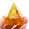 Gold Stone Orgonite Pyramid Figurine, Natural Stone, Power Stone, Purification,