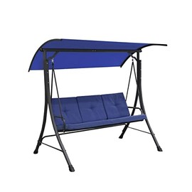 Garden Winds Replacement Canopy Top Cover Compatible with The Backyard Creations Curved Roof Blue Swing Version II - True Navy - Riplock 350