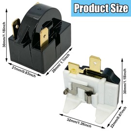 QP2-4.7/ QP2-4R7 4.7Ohm Refrigerator 3 Pin PTC Start/Starter Relay w/Refrigerator Overload Protector Replacement Parts Compatible with Whirlpool, Vissani, Kenmore, Koldfront Mini Fridges and Coolers