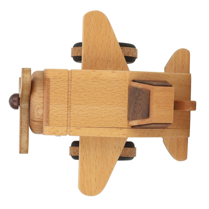 Fighter Music Box Aircraft Wood Craft Musical Box Birthday Christmas