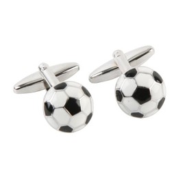 Harvey Makin HM179 Rhodium Plated Cufflinks Footballs