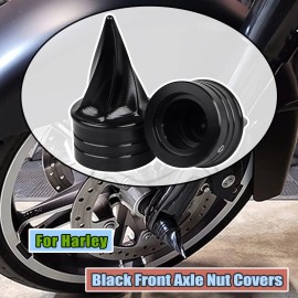 Unbranded Spike Front Axle Cap Nut Covers Fit For Harley Dyna Low Rider FXDL Electra Glide