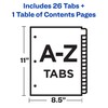 Avery A-Z Tab Dividers for 3-Ring Binders, Customizable Table of