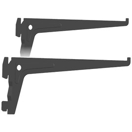 Element System Pro-Support Bracket Single Row, Pack of 2, 7 CM, 3 colours, Length 20 CM, wall shelf, Black, 18133–00004