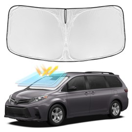 for Toyota Sienna 2011-2020 Windshield Sun Shade - 4 Layers Car Sunshades for Front Windows Shade Cover Custom Fit Sienna Sun Visor 240T Retractable Shade Blocks UV Rays Car Accessories