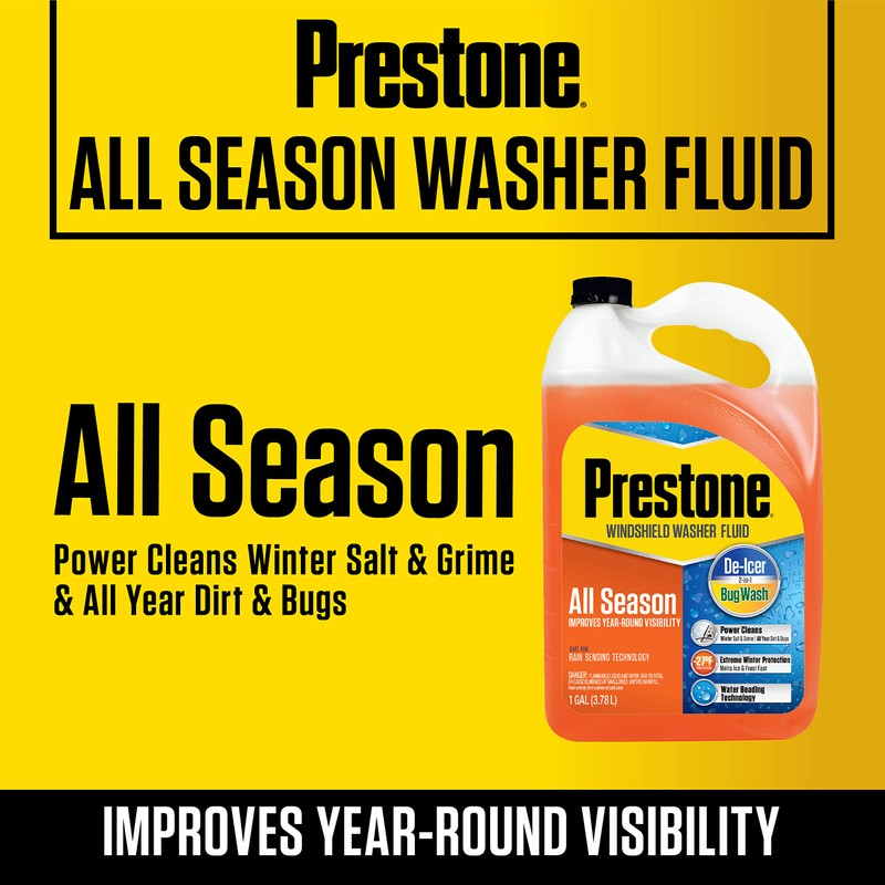 Prestone AS658-6PK Deluxe 3-in-1 Windshield Washer Fluid, 1 Gallon (Pack