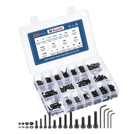 Kozelo 930 Pcs Socket Head Cap Bolt Nut Assortment Kit [M2/M3/M4] Alloy Steel Black Oxide 12.9 Internal Hex Screws for 3D Printer with Wrench