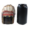 Western Tribal Indian Warrior Chief Headdress With Eagle Feathers Figurine