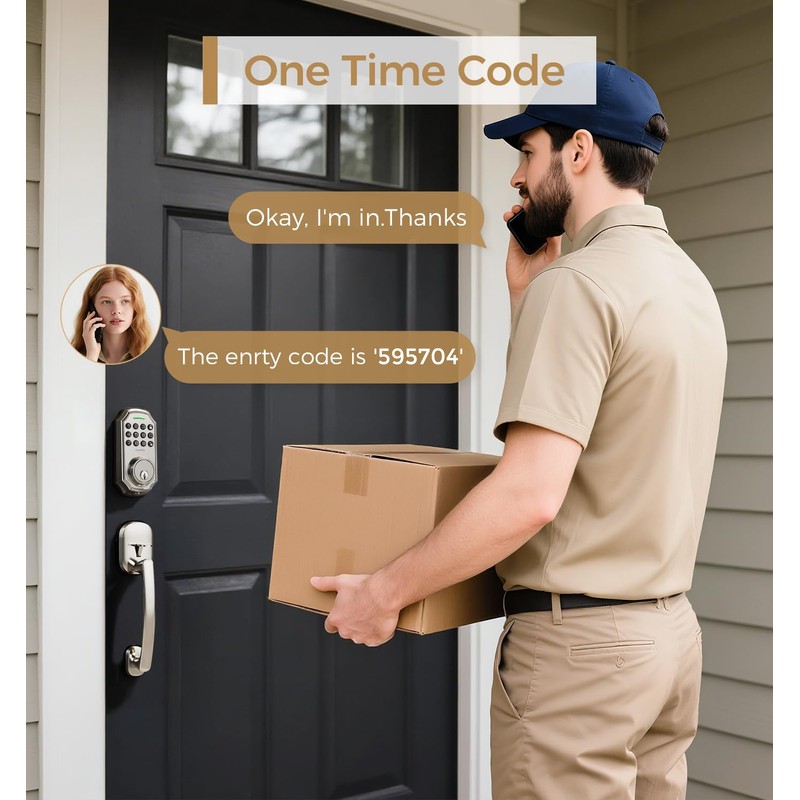 Keyless Entry Door Lock with 2 Handle – Smart Deadbolt,