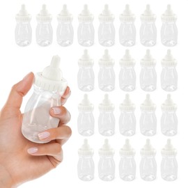 Baby Bottles for Baby Shower Game - 24Pcs Plastic Baby Bottles for Baby Shower Decorations Mini Baby Bottles for Baby Shower Decor - 3.94 inch Baby Bottle for Baby Shower Game Small Baby Bottles
