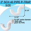 (2" PVC P-Trap, 5 Pack) Asterbacks 2 inch PVC P-Trap