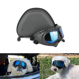 Billionchains Dog Goggles Windproof for Small-Medium Breeds Dog Sunglasses Anti-UV with Adjustable Straps for Small Dog - Blue